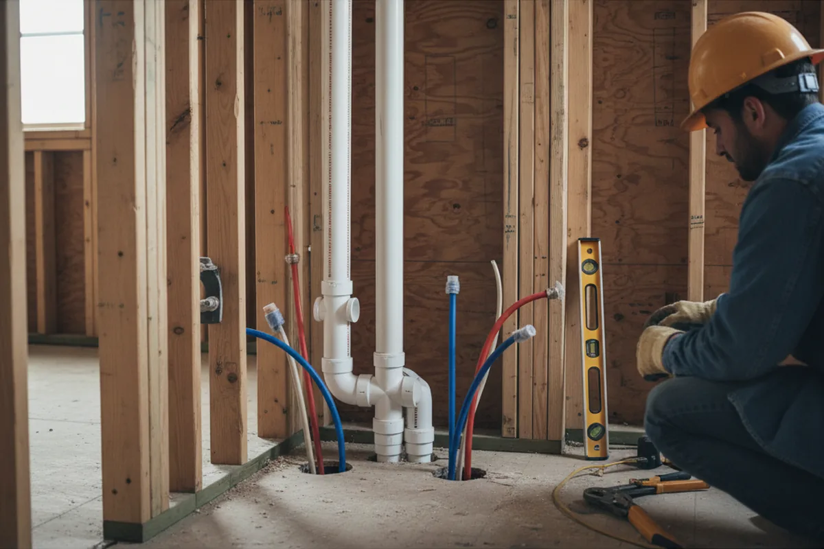 Drain and supply rough-in during Garbage Disposal Repair in Ashville